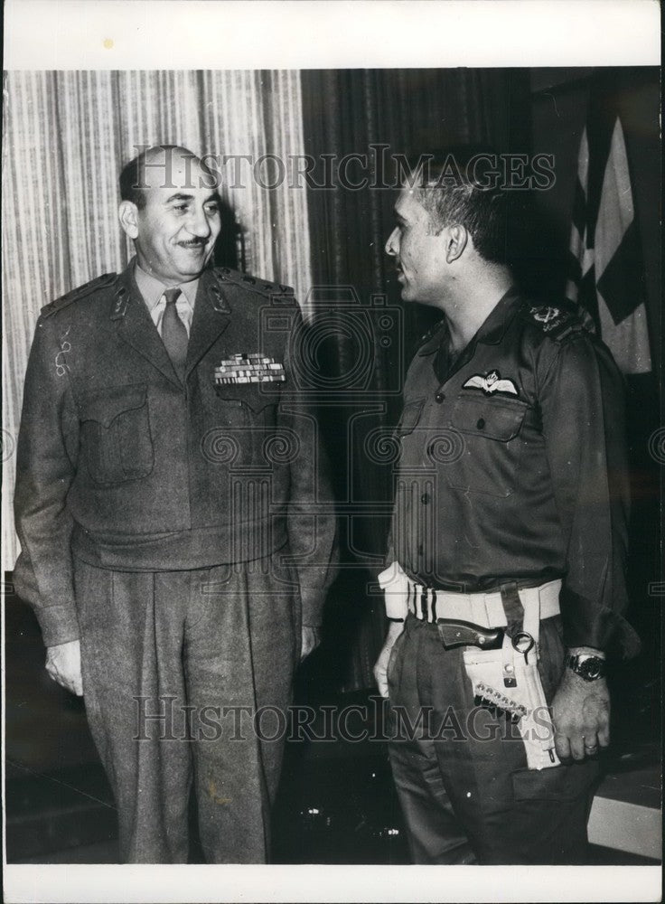 1970, King Hussein Jordan General Mohammed Sadeq Chief Egyptian - Historic Images