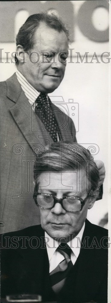 Press Photo German Chancellor Helmut Schmidt, Willy Brandt - Historic Images