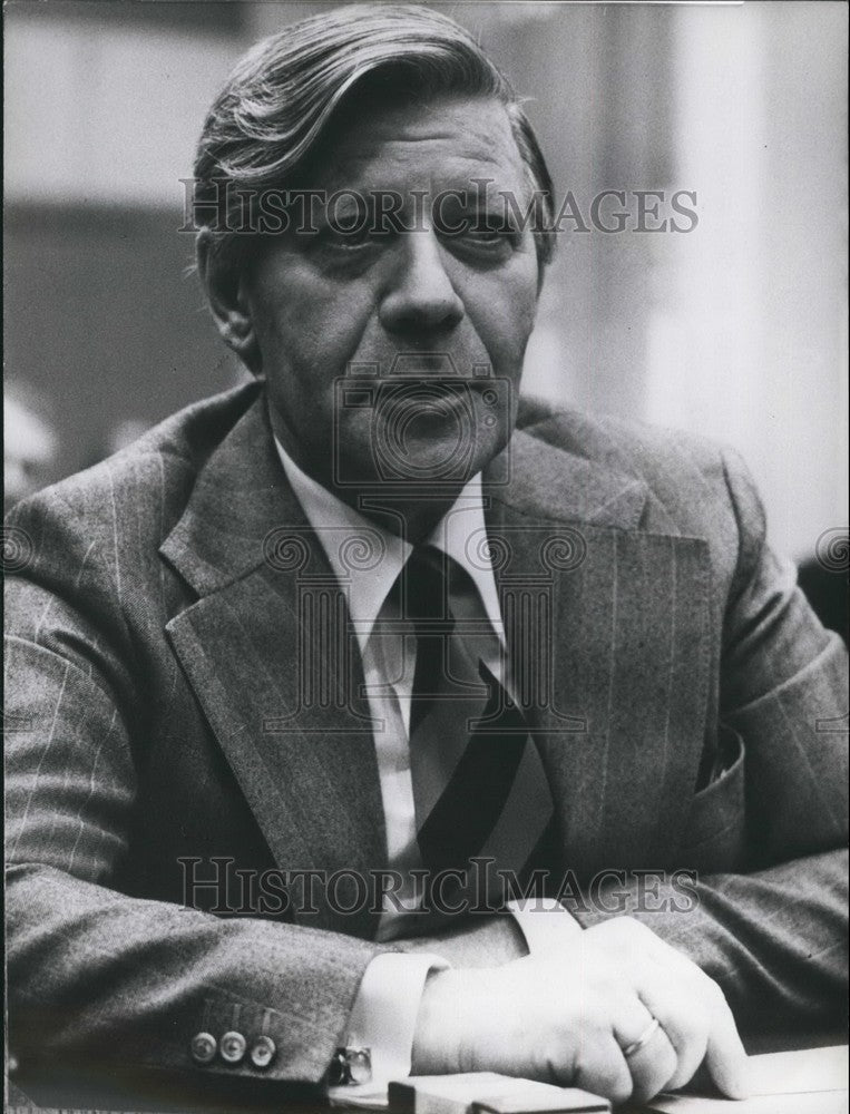 Press Photo German Federal Chancellor Helmut Schmidt Espionage Hearing Lutze - Historic Images