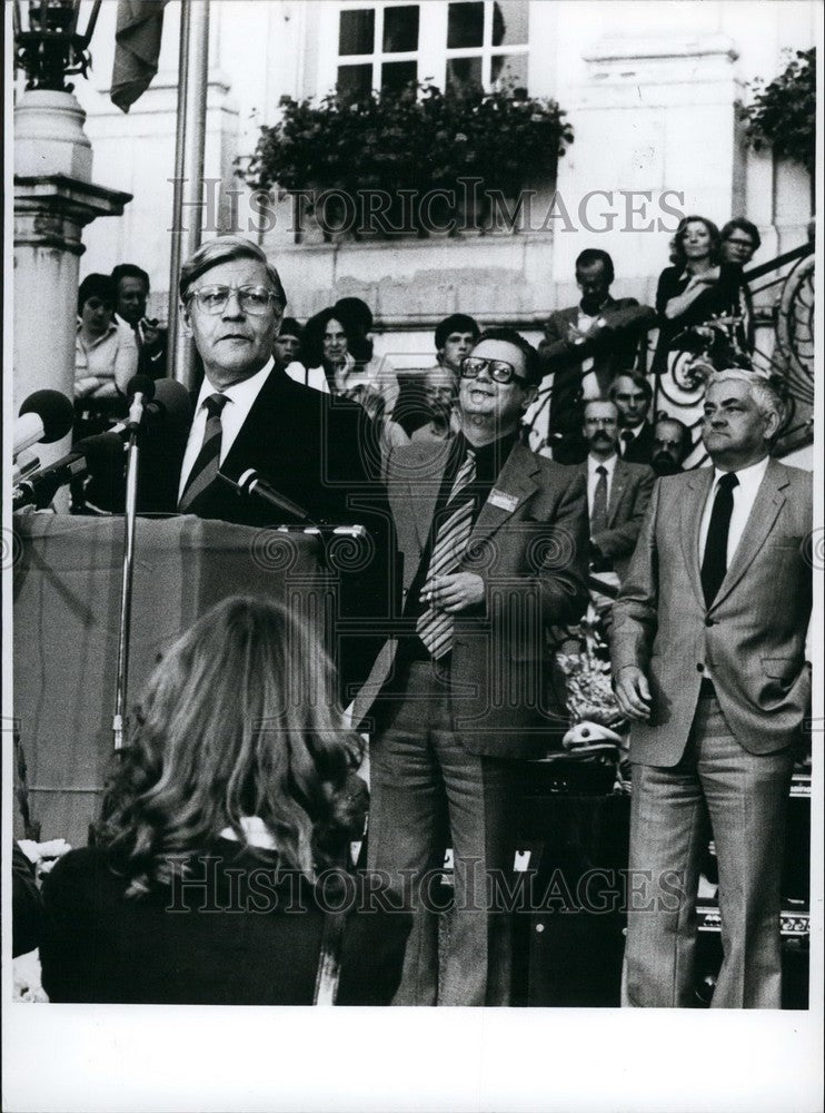 Press Photo Chairman Helmut Schmidt Germany Professor Horst Ehmke Election - Historic Images