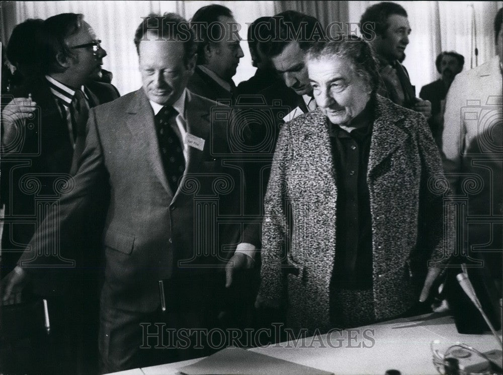 Press Photo Golda Meir And Israel&#39;s Foreign Minister Yigal Allon - KSB49231-Historic Images