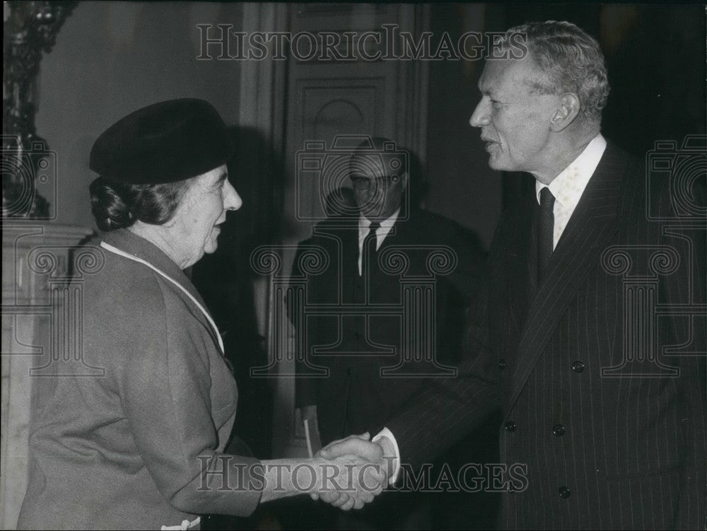 1965, Israel&#39;s foreign minister,Golda Meir &amp; M. Couve De Murville - Historic Images