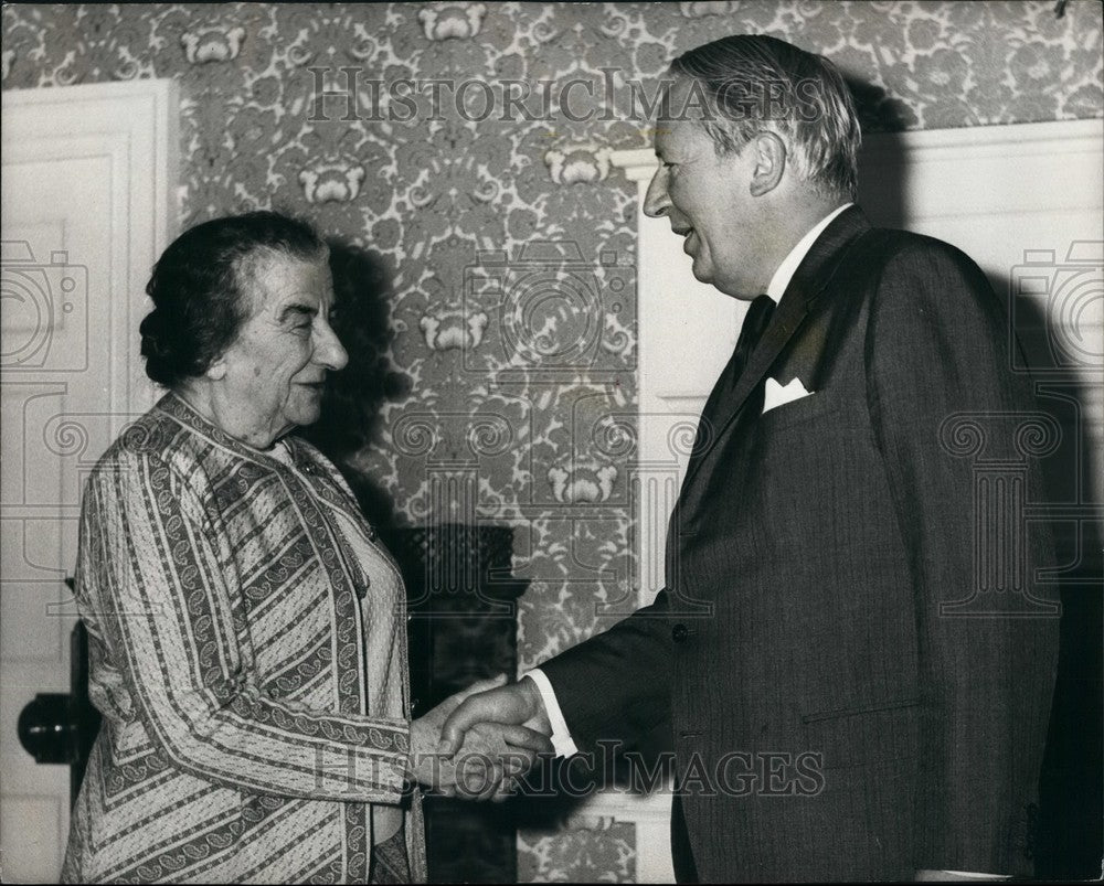 1973 Israel PM Golda Meir & Edward Heath, ,Britain PM  - Historic Images