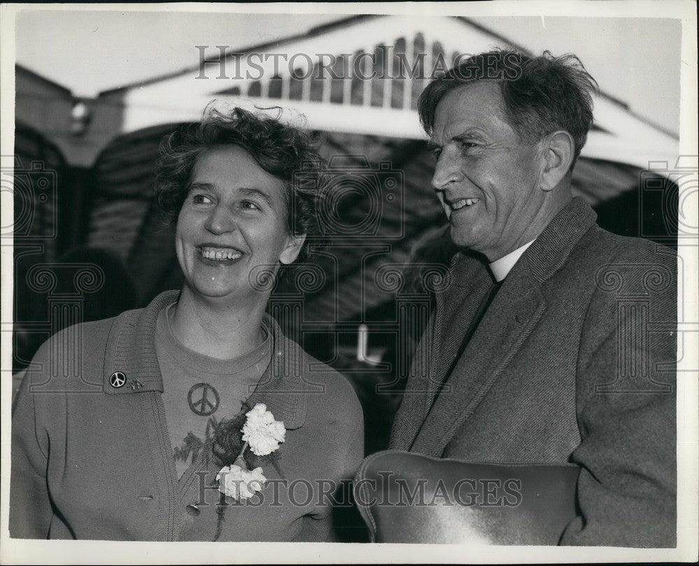 1961 Mrs. Pat O' Connell & Rev. Michael Scott  - Historic Images