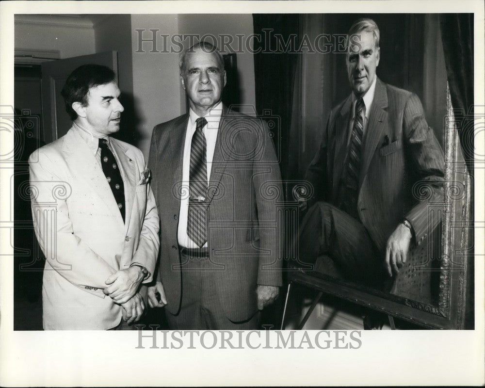 1981, James R. Schlesinger sec. Defense Portrait artist Kinstler - Historic Images