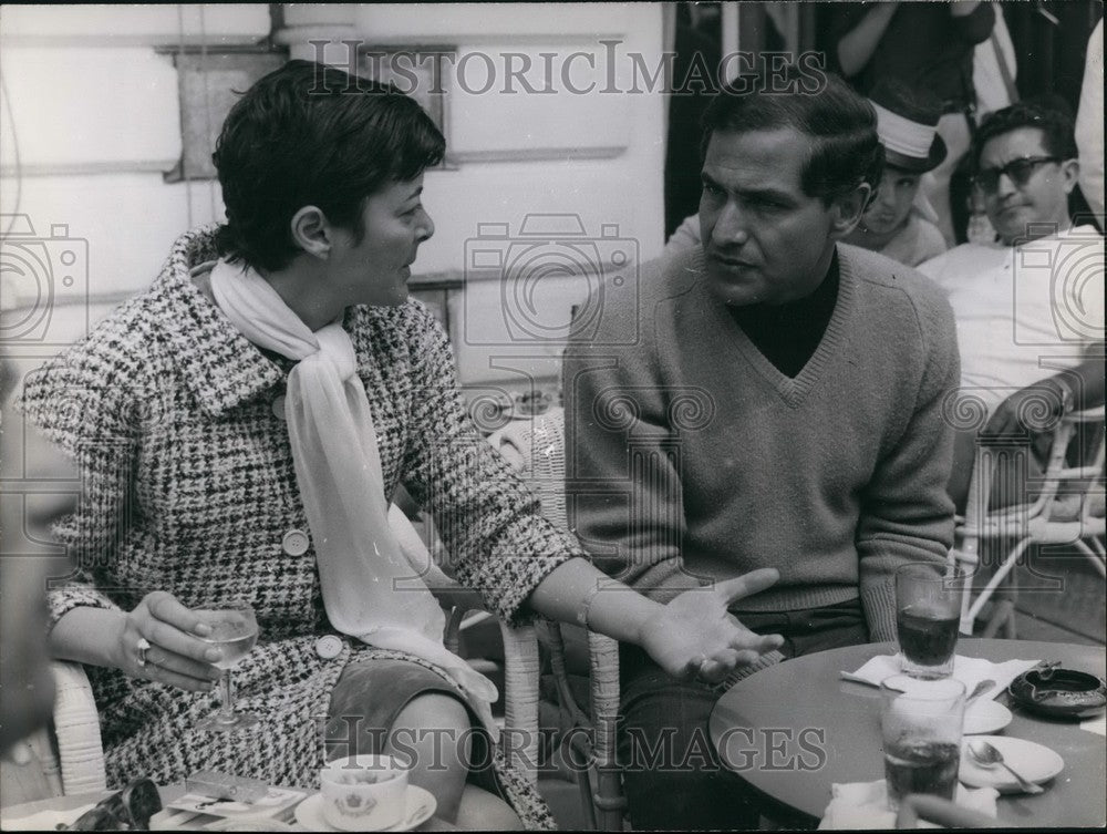 Press Photo Nico Papatakis & author AnnabelBuffet - Historic Images