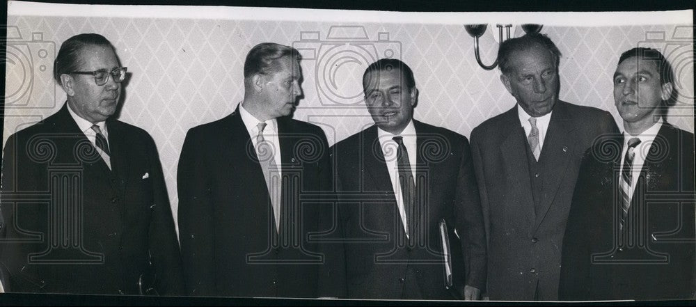 1959 Press Photo Dr.Walter Wulffing,Heinz Schobel,Willi Daume,Dr.Peco Bauwens - Historic Images
