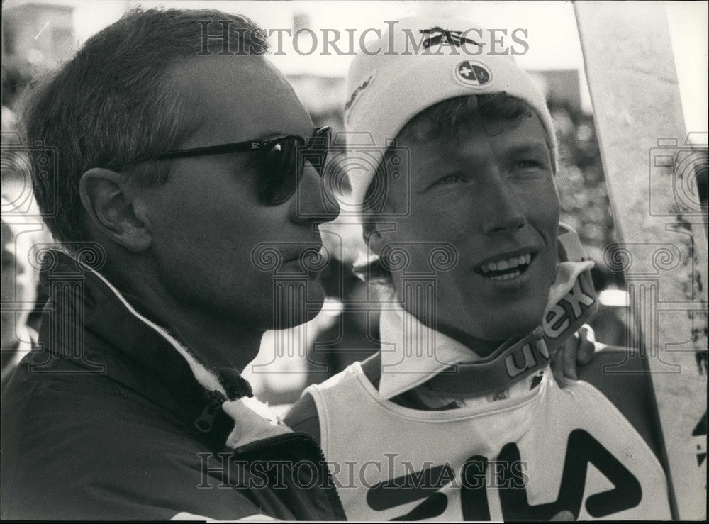 1987 Press Photo Marc Biver and Pirmin Zurbriggen - KSB50307-Historic Images