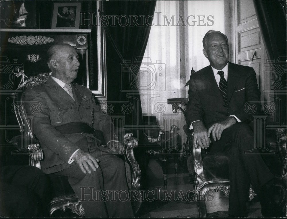 1970 General Francisco Franco  & US Sec of State William Rogers - Historic Images