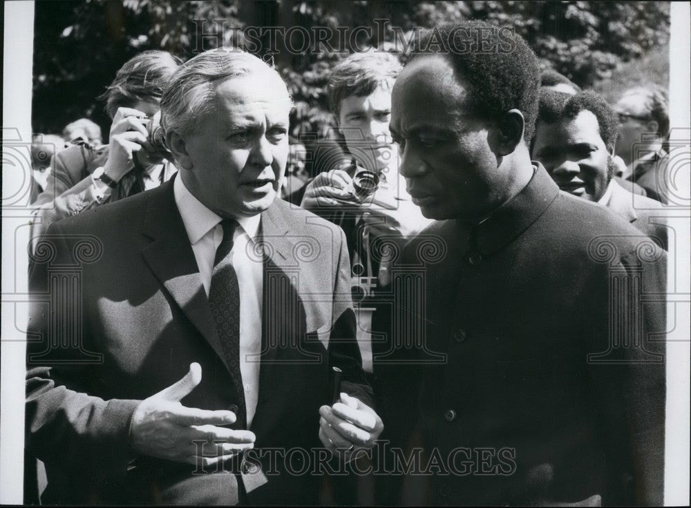 1965 Press Photo Britain Prime Minister Harold Wilson Ghana President Nkrumah-Historic Images