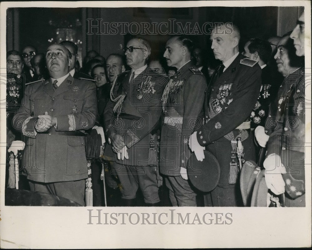 1953 General Franco &amp; Military Leaders From Army,Navy &amp; Air Force - Historic Images