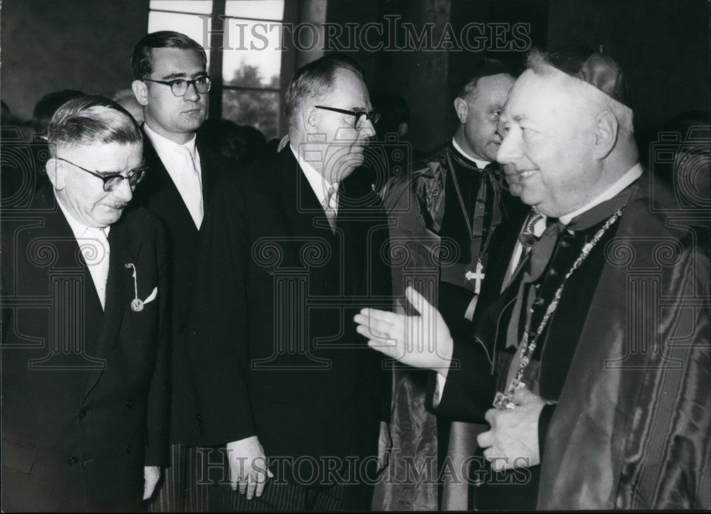 1960 Press Photo Dr Leopold Figl, Chouncellor Dr. Julius Raab & Gustavo Cardinal- Historic Images