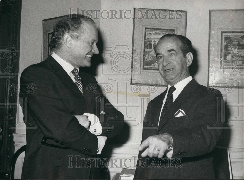 1970 Press Photo Costa Rica President Sr. Jose Figueres &amp; Lord Chalfont-Historic Images