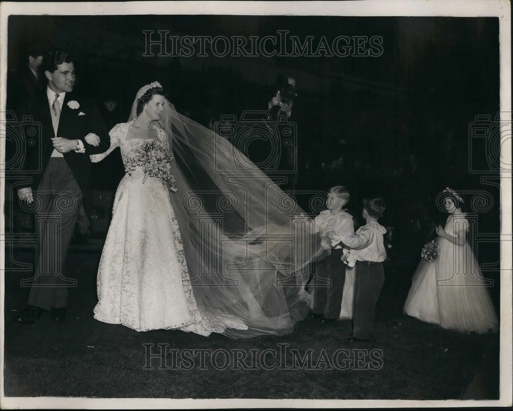 1953 Press Photo Society Wedding Una Mary Film Nigel Stewart Fraser - Historic Images