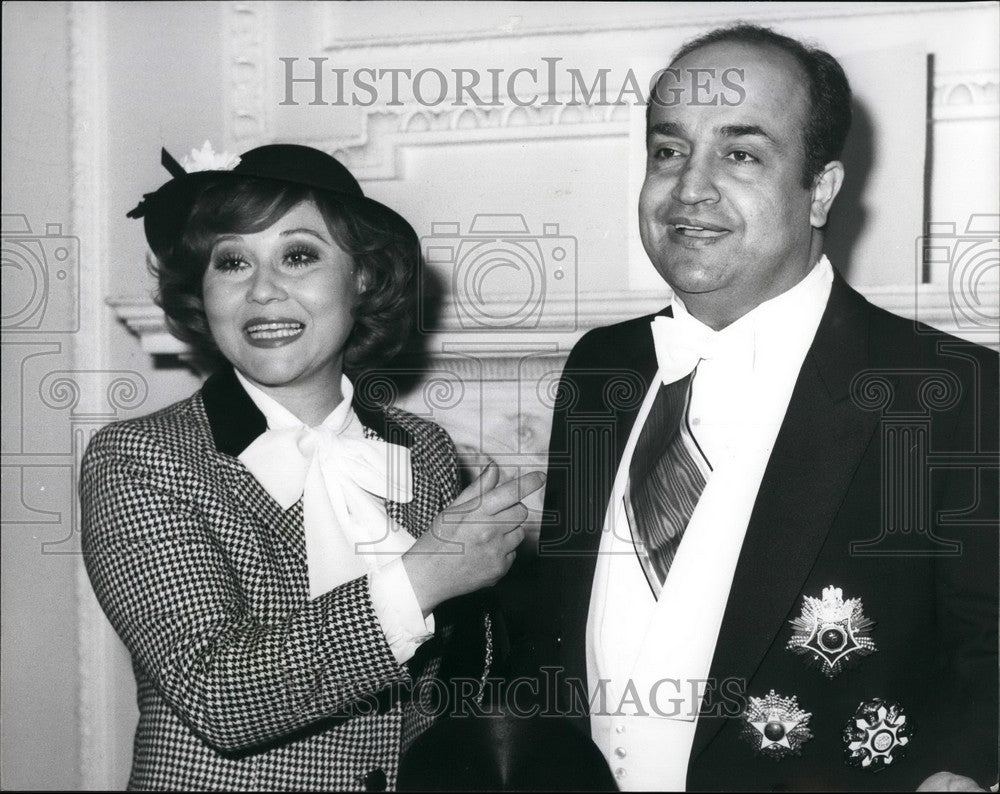 1980, Egyptian Ambassador H.E.M. Hassan A.H. Abou-Seeda & Wife Sohair - Historic Images