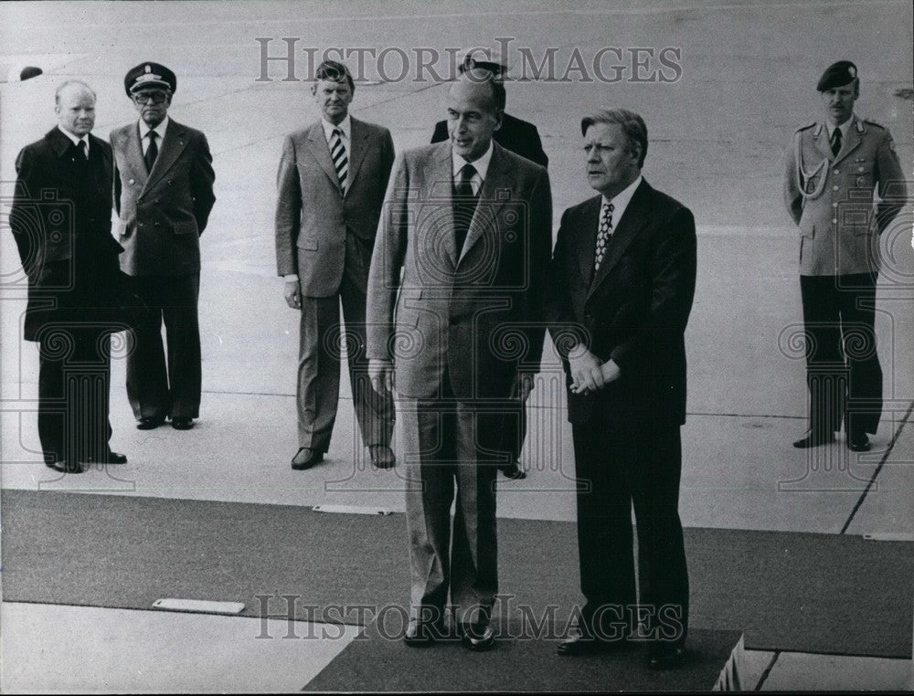 Press Photo French President Giscard D&#39;Estaing And Federal Chancellor Schmidt - Historic Images