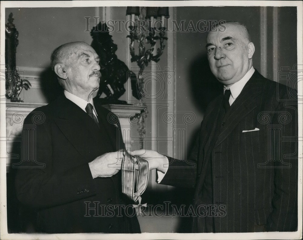 1955 Press Photo Dr. H. Schlange-Schoningen &amp; Dr. Fritz Demuth - KSB52081-Historic Images