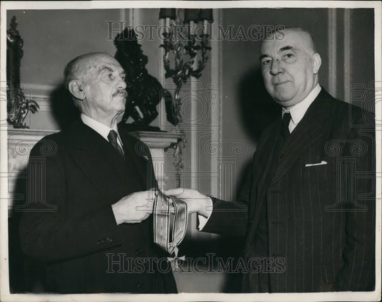 1955 Press Photo Dr. H. Schlange-Schoningen & Dr. Fritz Demuth - KSB52081-Historic Images