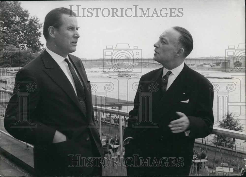 1962  Dr. Schroder talks with the french ambassador Seydoux - Historic Images