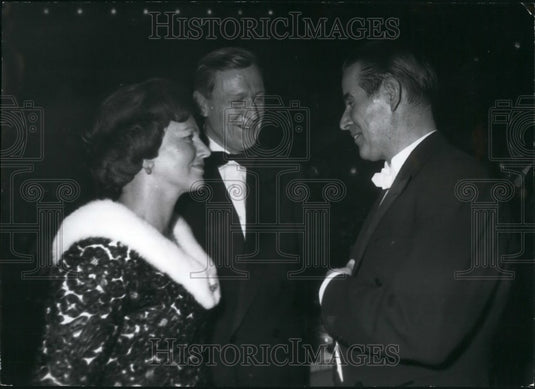 1962, German minister Dr. Gerhard Schroder & Smirnow and Mrs. Smirnow - Historic Images