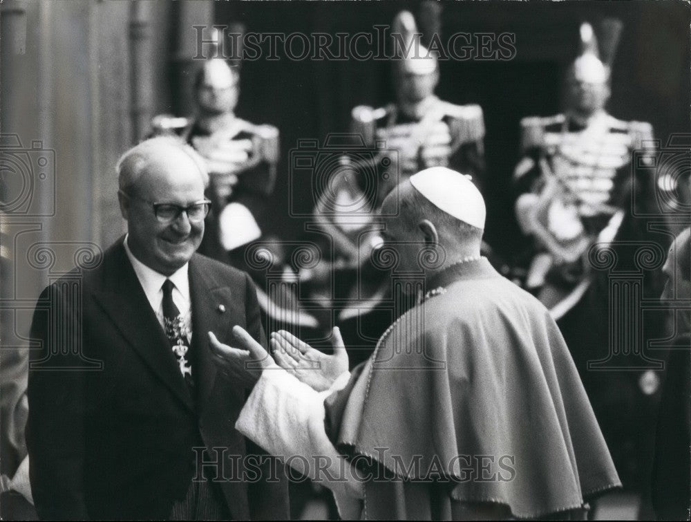 1966 Press Photo Pope Paul VI, Italy President Giuseppe Saragat - KSB52291-Historic Images