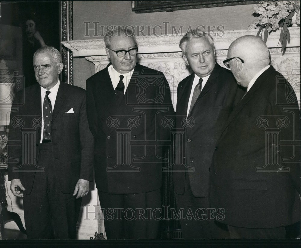 1969 Italy President Saragat, UK PM Harold Wilson, Micharl Stewart - Historic Images