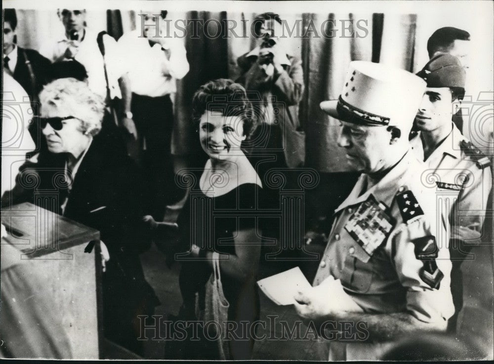 1958 Press Photo General and Madame Salan Voting - KSB52393-Historic Images