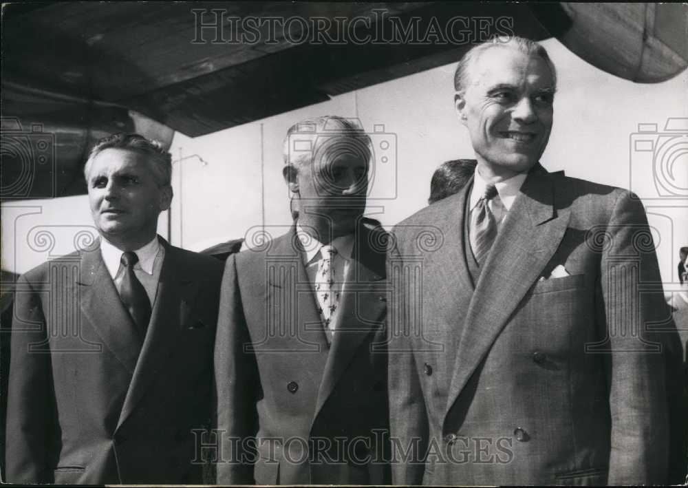 Press Photo Generals Pelissier, Salan, and Ely in Paris - Historic Images