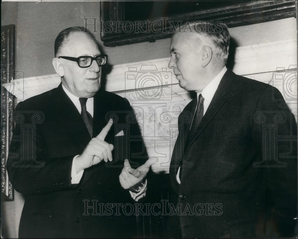 1970 Press Photo Maurice Schumann French Foreign Minister &amp; Mr Harold Wilson-Historic Images