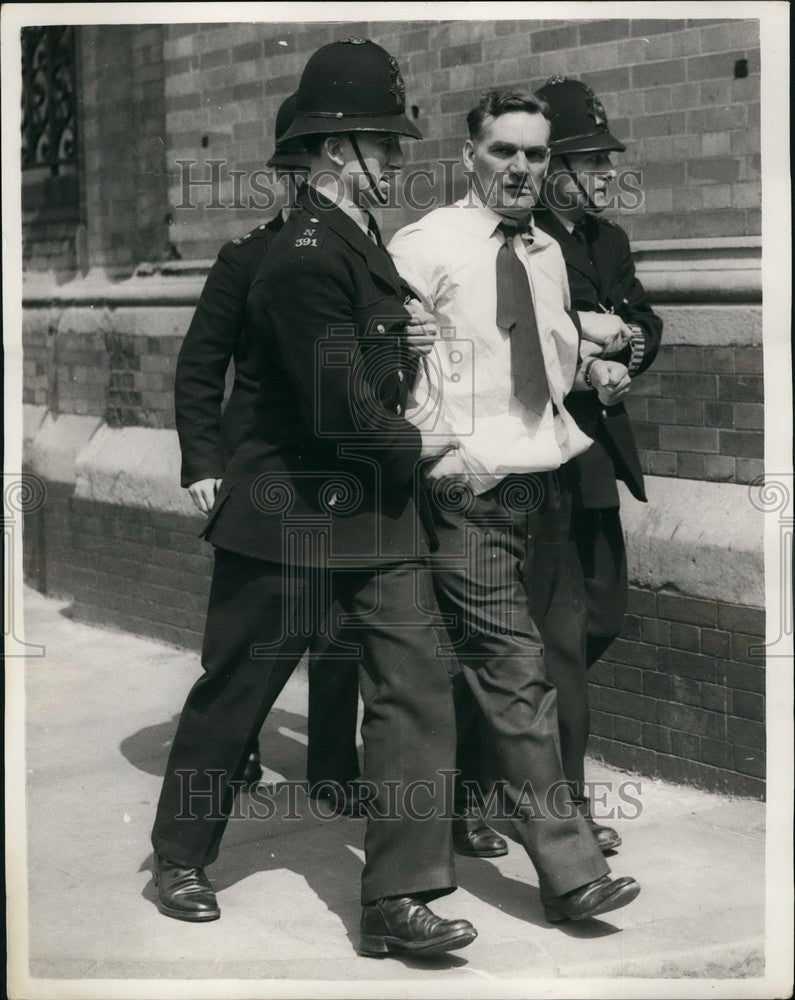 1958  John Lawrence under arrest at student demonstration - Historic Images