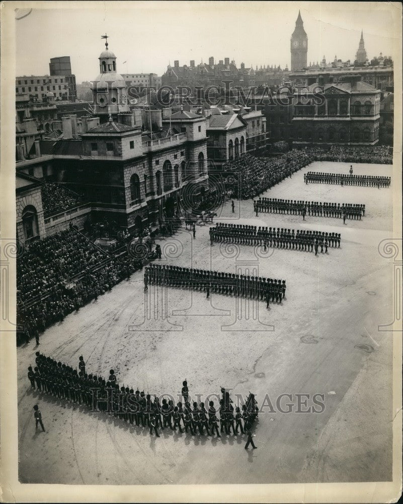 1954  Horse Guards Parade, as H.M. The Queen takes the salute - Historic Images