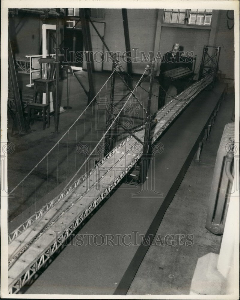 1953 Press Photo Model of Giant Bridge over the Severn - KSB53399-Historic Images