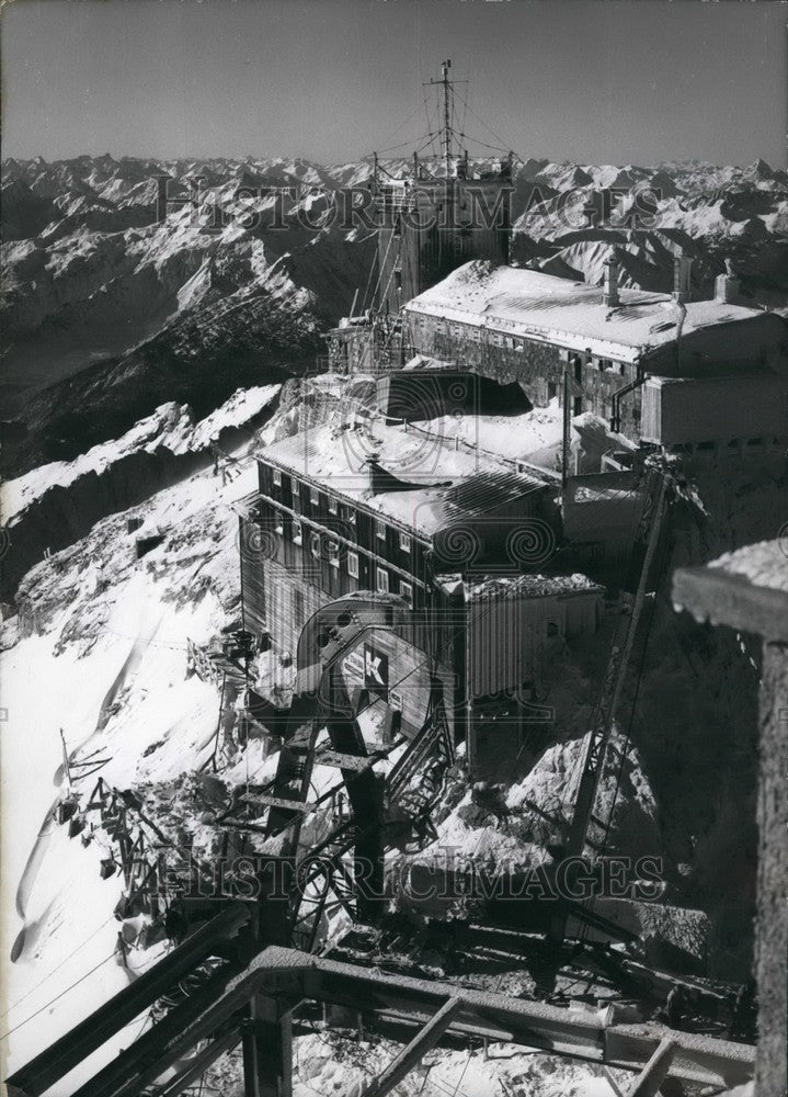 1962 Press Photo building mountain top station funicular Zugspitze German Alps-Historic Images