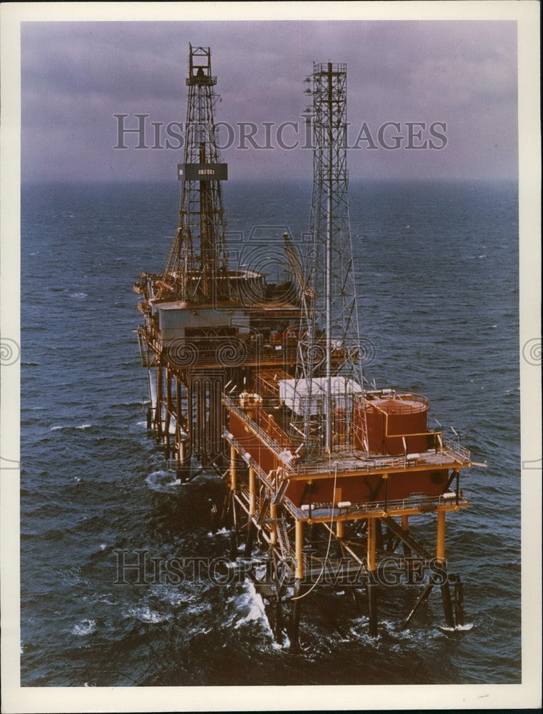 1968 Leman gas field in the North Sea,Drilling platform - Historic Images