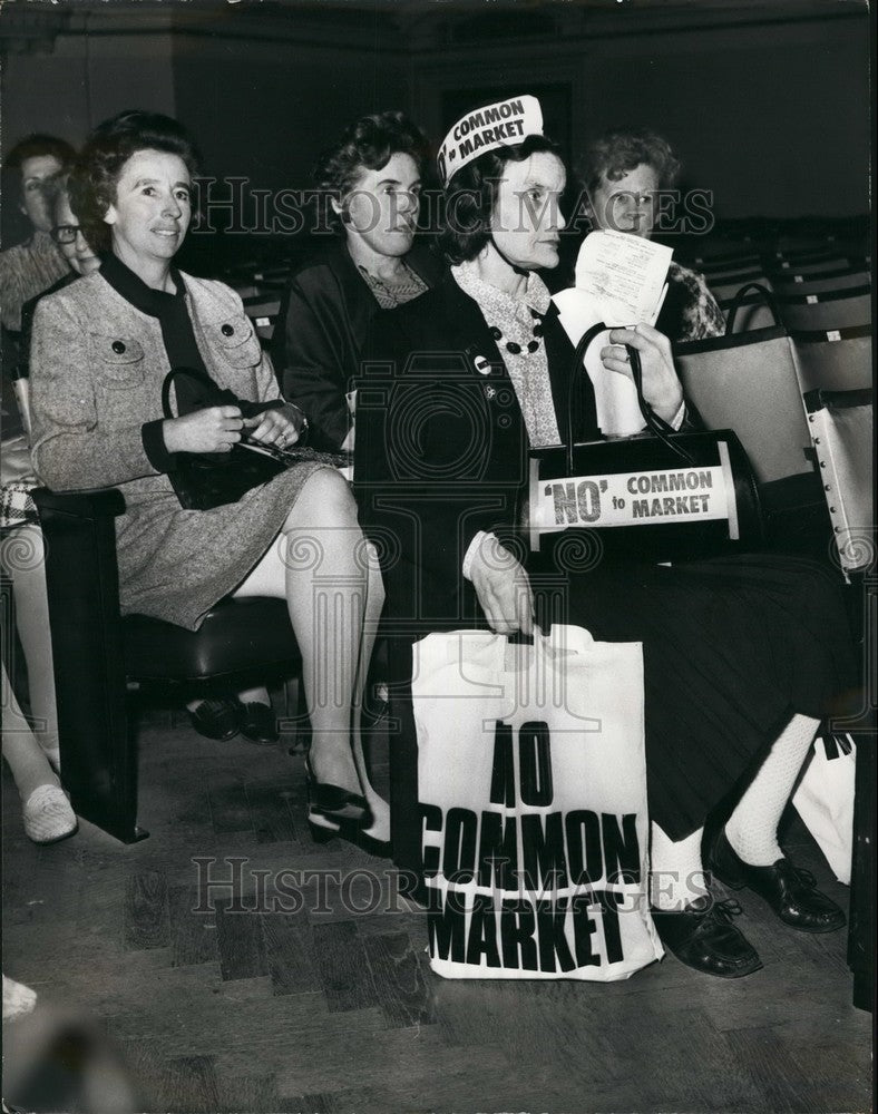 1971 Press Photo Barbara Fellows Protests Joining The Common Market - Historic Images