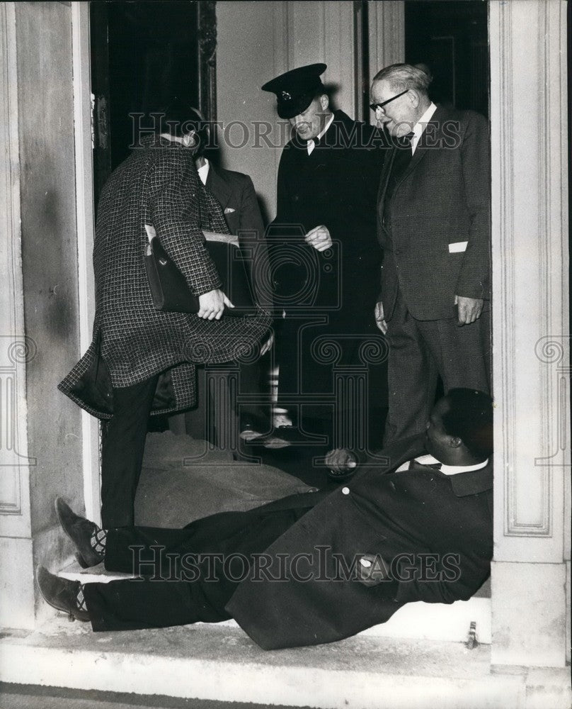 1968 Dr A P Zwane &amp; Mr K T Samket Protest by Laying in Front of Entr - Historic Images