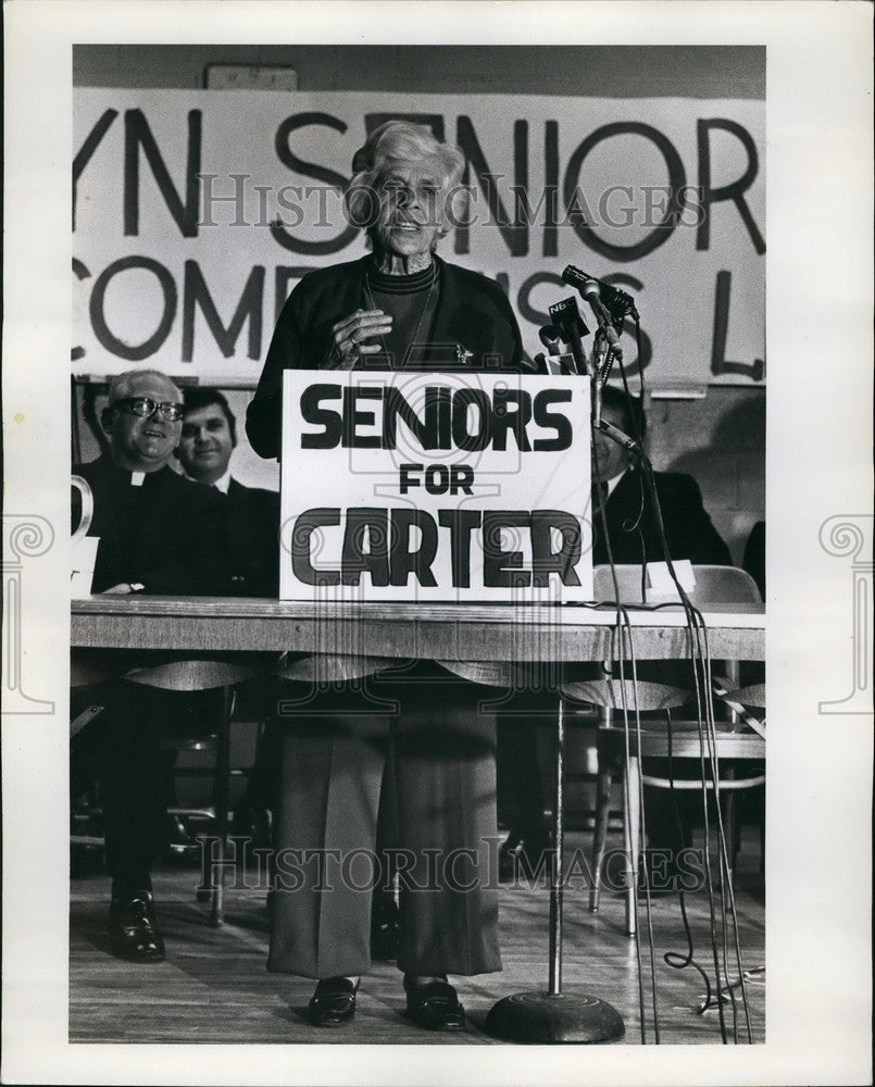 1976 Lillian Carter Senior Citizens meeting St. Jude School New York - Historic Images