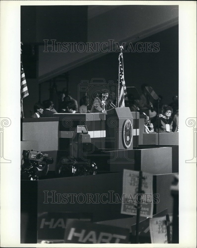 1984 Press Photo Rep Pat. Schoeder  at Democratic National Convention - Historic Images