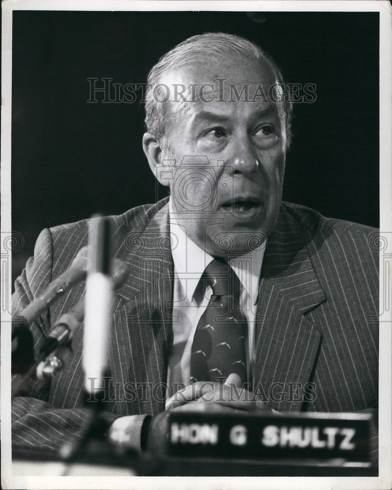 1982 Press Photo Secretary State designate George Schultz hearings Senate - Historic Images