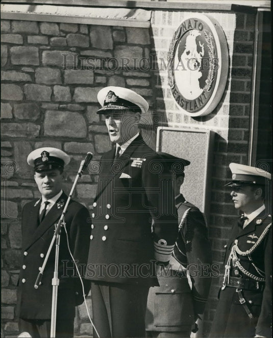 1969 Admiral Sir John Bush, Addressing NATO Parade - Historic Images