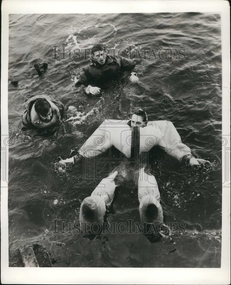 1958, Polythene Suit a &quot;Survivor&quot; Floats Higher and More Comfortable - Historic Images