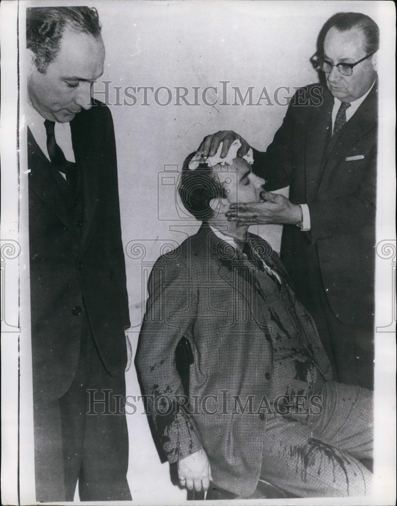 1964 Press Photo Raul Ruiz Diaz,wounded in attack at Buenos Aires Dinner - Historic Images