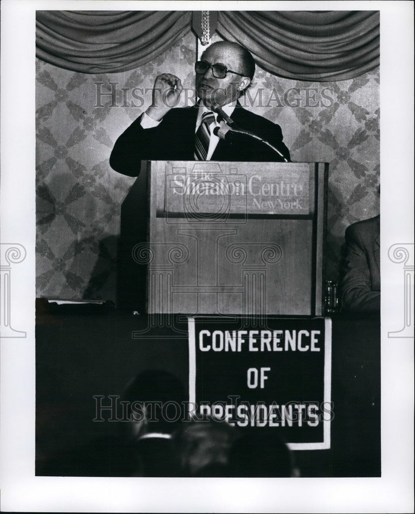 1979 Press Photo Meanahem Speaking at the Sheraton Center, New York. - KSB56427 - Historic Images