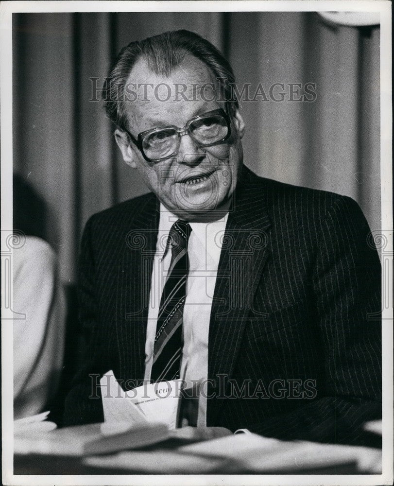 1980 Willi Brandt Press Conference United Nations New York City - Historic Images