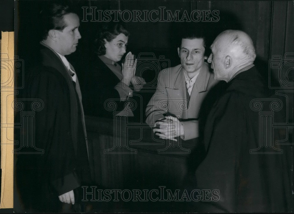 1957 Press Photo Murder Trail Against Gerda & Erwin Haberland - KSB57199 - Historic Images