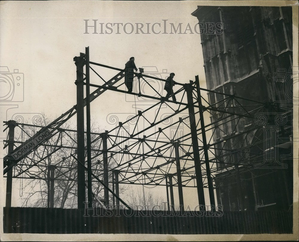 1953 Building the Abbey Annexe for Coronation in London - Historic Images