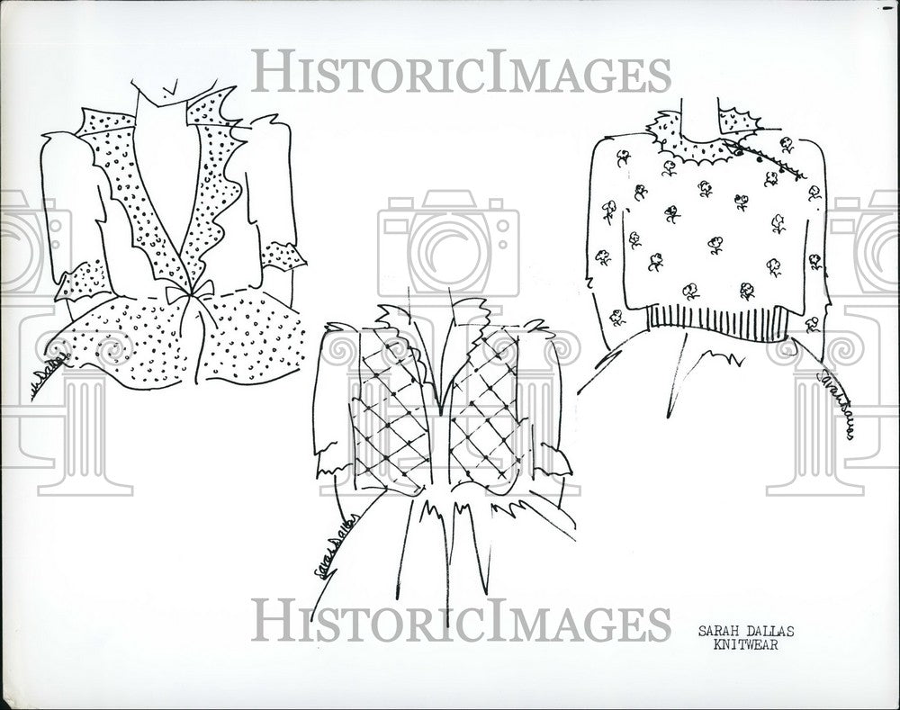 Press Photo Clothing designs by Sarah Dallas Knitwear - KSB57957-Historic Images