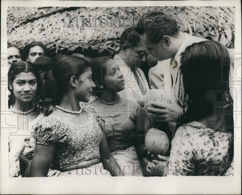 1958, Prime Minister of Czechoslovakia Receives Coconut - KSB58013 - Historic Images