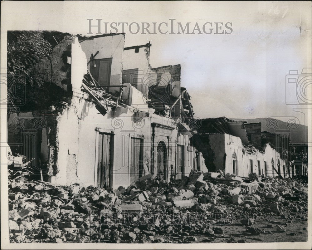 1953 Row of Houses destroyed In Greek Earthquake - Historic Images