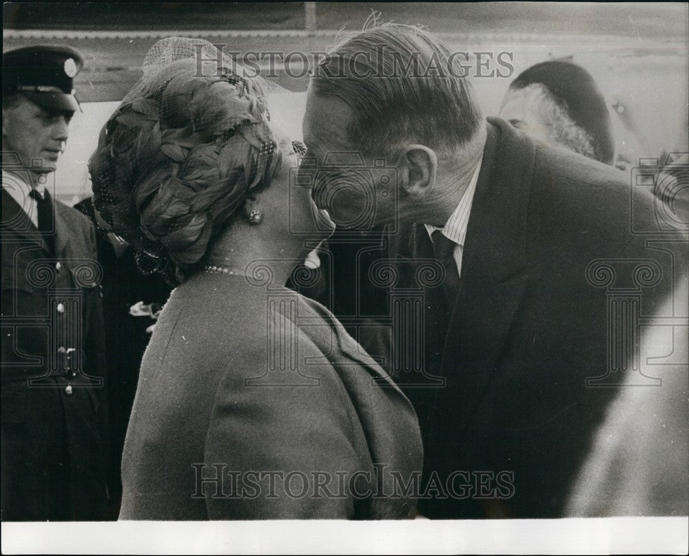 1968, Queen Elizabeth the Queen Mother greeted byKing Frederik - Historic Images